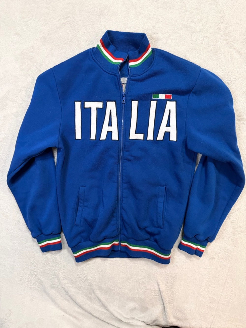 Italia Blue Mens Zip-Up Jacket